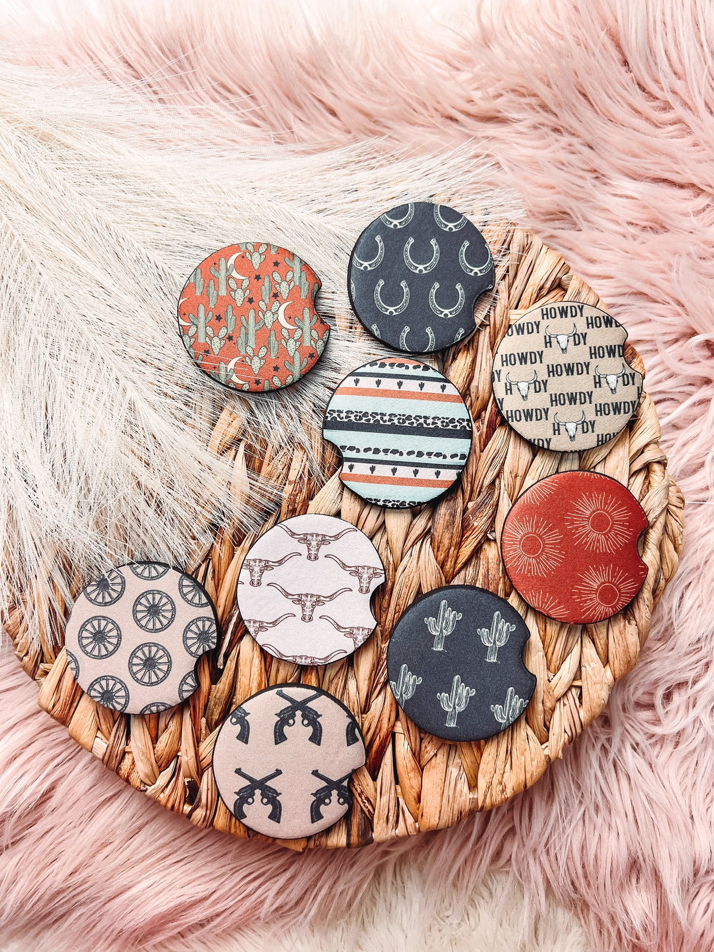 Terra Cotta Cowgirl - Rubber Car Coaster-401 CAR ACCESSORIES-Adelyn Elaine's-Adelyn Elaine's Boutique, Women's Clothing Boutique in Gilmer, TX