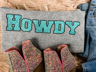 Tooled Howdy - Graphic Top-112 SWEATERS & CARDIGANS-Adelyn Elaine's-Adelyn Elaine's Boutique, Women's Clothing Boutique in Gilmer, TX