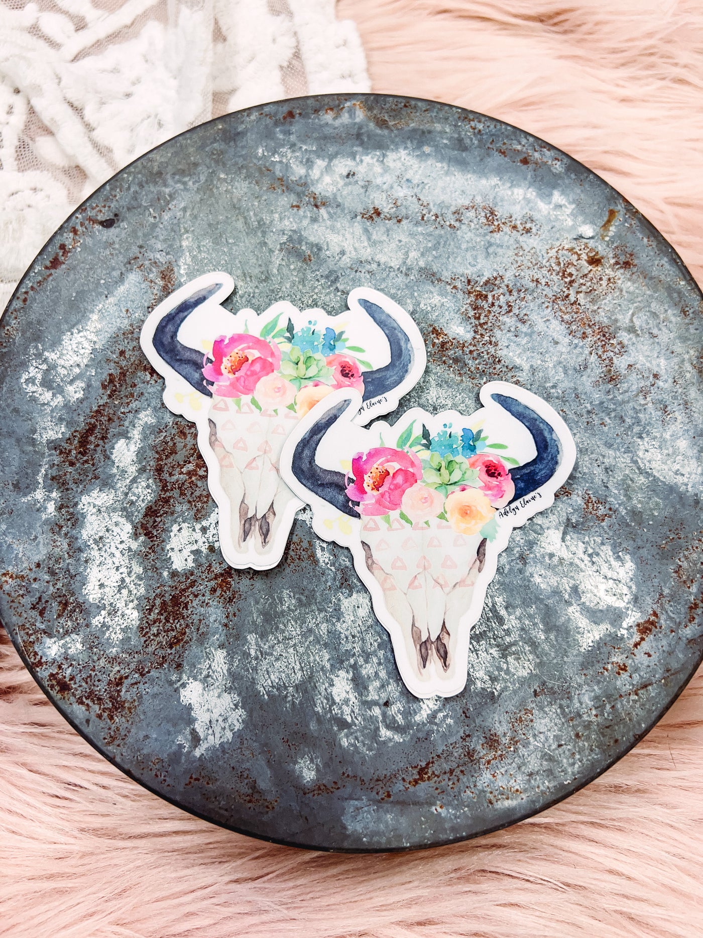 Spring Queen Bull Skull - Sticker-402 MISC GIFTS-Adelyn Elaine's-Adelyn Elaine's Boutique, Women's Clothing Boutique in Gilmer, TX