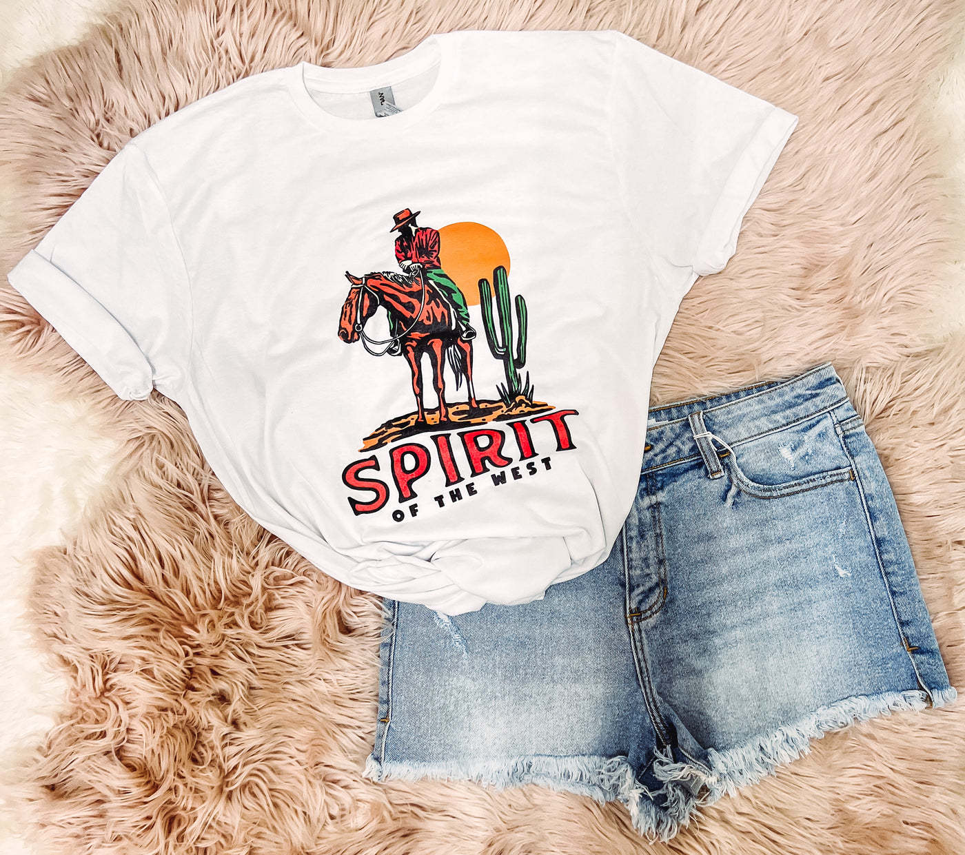Spirit Of The West - Graphic Top-110 GRAPHIC TEE-Adelyn Elaine's-Adelyn Elaine's Boutique, Women's Clothing Boutique in Gilmer, TX