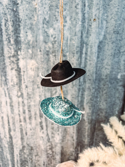 Black + Teal Glitter - Hat Mirror Hangers-401 CAR ACCESSORIES-Adelyn Elaine's-Adelyn Elaine's Boutique, Women's Clothing Boutique in Gilmer, TX