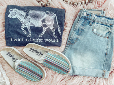 Wish a Heifer Would - Graphic Top-110 GRAPHIC TEE-Adelyn Elaine's-Adelyn Elaine's Boutique, Women's Clothing Boutique in Gilmer, TX