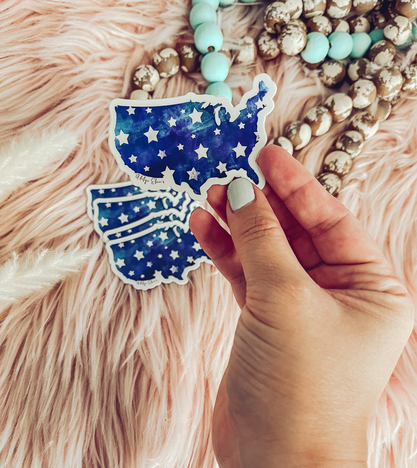 USA Watercolor - Sticker-402 MISC GIFTS-Adelyn Elaine's-Adelyn Elaine's Boutique, Women's Clothing Boutique in Gilmer, TX