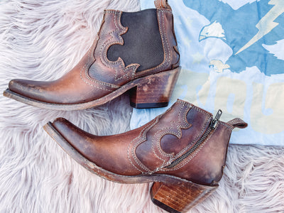 Roxy - Liberty Black Bootie - Size 5.5 left-301 BOOTS-Liberty Black Boots-Adelyn Elaine's Boutique, Women's Clothing Boutique in Gilmer, TX