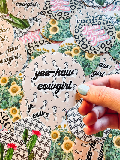 Yee-Haw Cowgirl Circle - Sticker-402 MISC GIFTS-Adelyn Elaine's-Adelyn Elaine's Boutique, Women's Clothing Boutique in Gilmer, TX